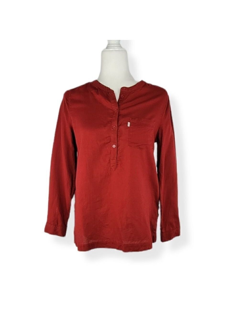 Levi's Maroon Textured Popover Tunic Shirt Small